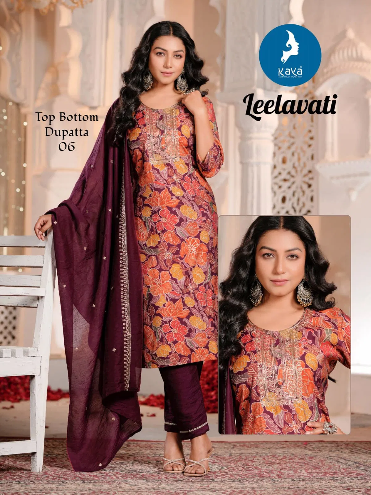 Leelawati By Kaya Modal Printed Kurti With Bottom Dupatta Suppliers In India